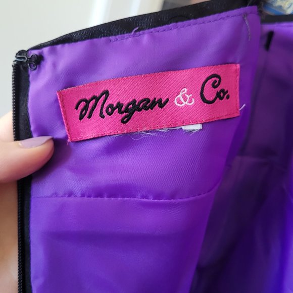Morgan & Co. Purple & Black Mini Prom Dress - Picture 3 of 3